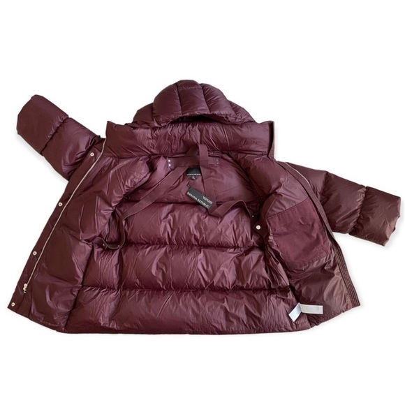 Banana Republic Down Puffer Coat - Burgundy - Lightweight - Oversized - Picture 2 of 10
